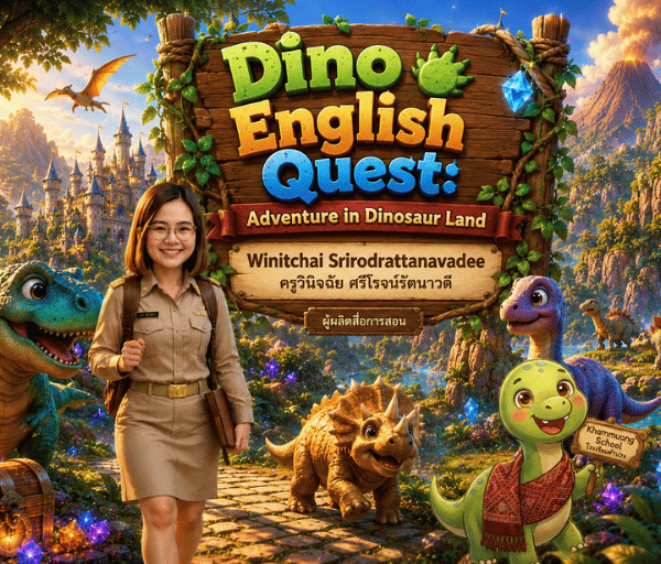 เผยแพร่ผลงานสื่อมัลติมีเดียชุด Dino English Quest เกมผจญภัยภาษาอังกฤษดิจิทัลเพื่อพัฒนาทักษะภาษาอังกฤ…